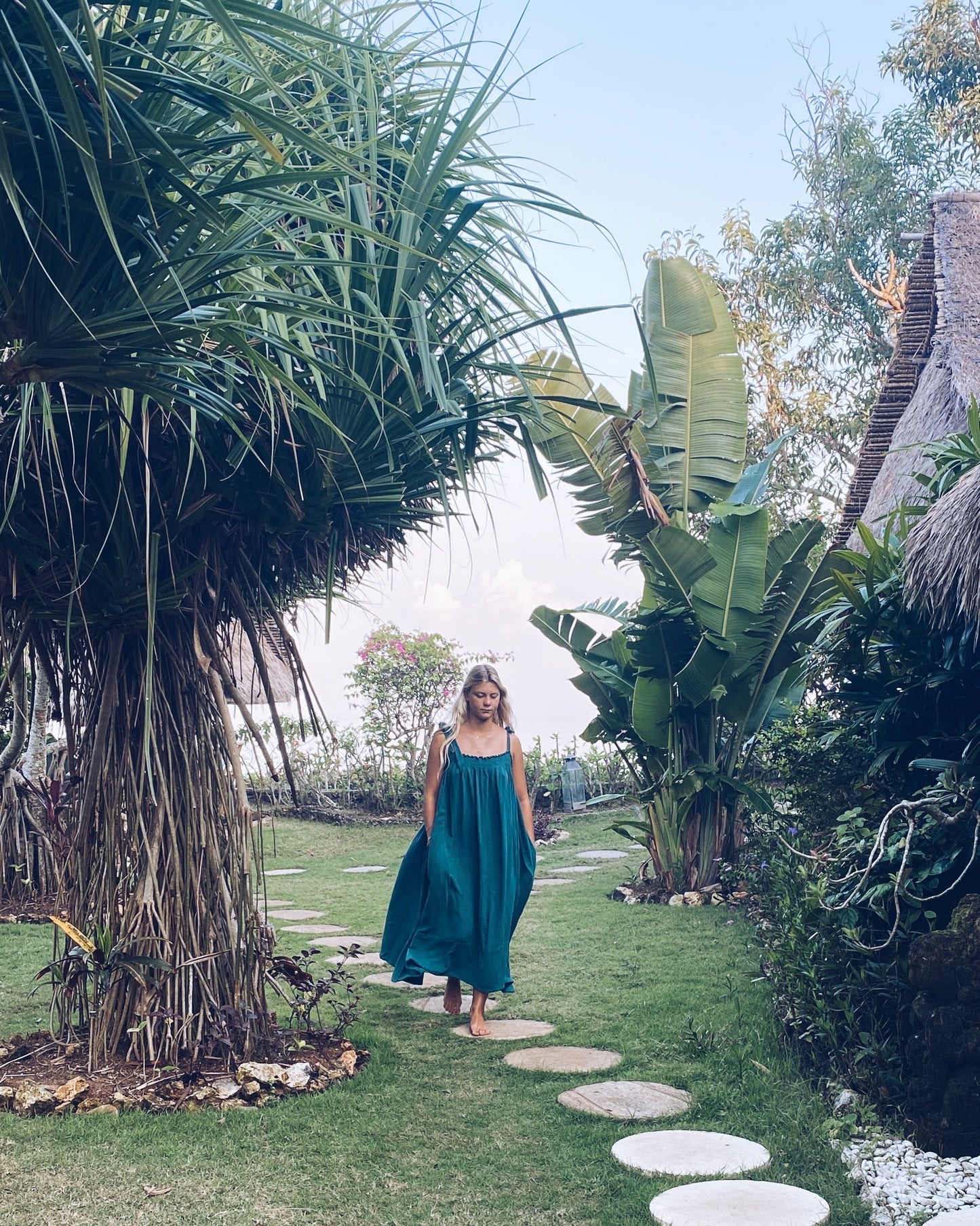 The Mallorca Sundress in Sea Green