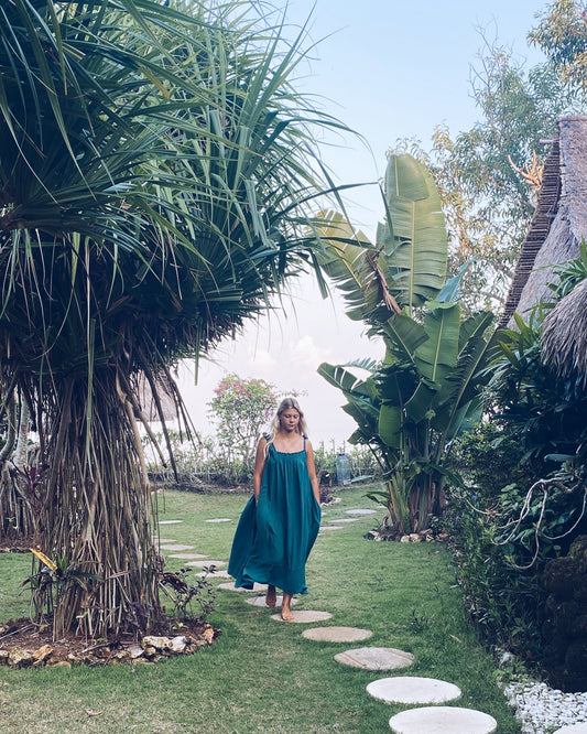 The Mallorca Sundress in Sea Green