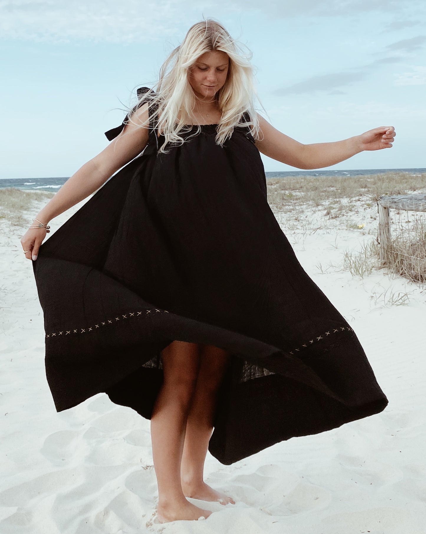 The Mallorca Sundress in Black