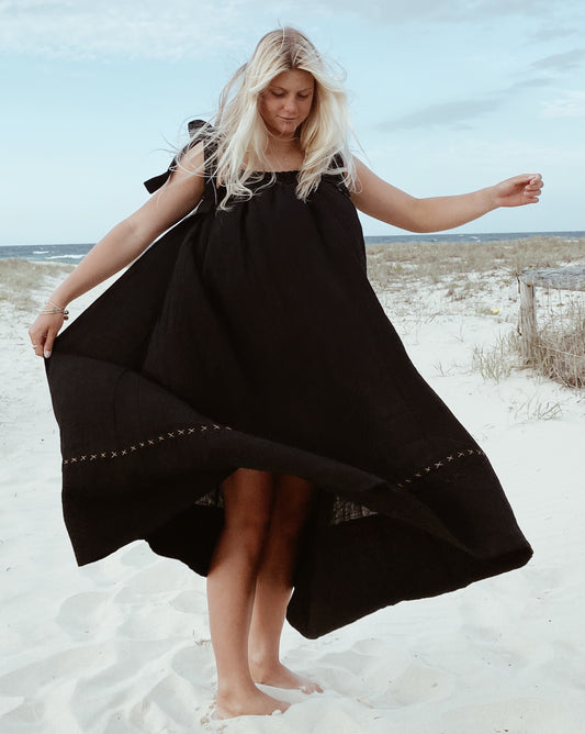 The Mallorca Sundress in Black