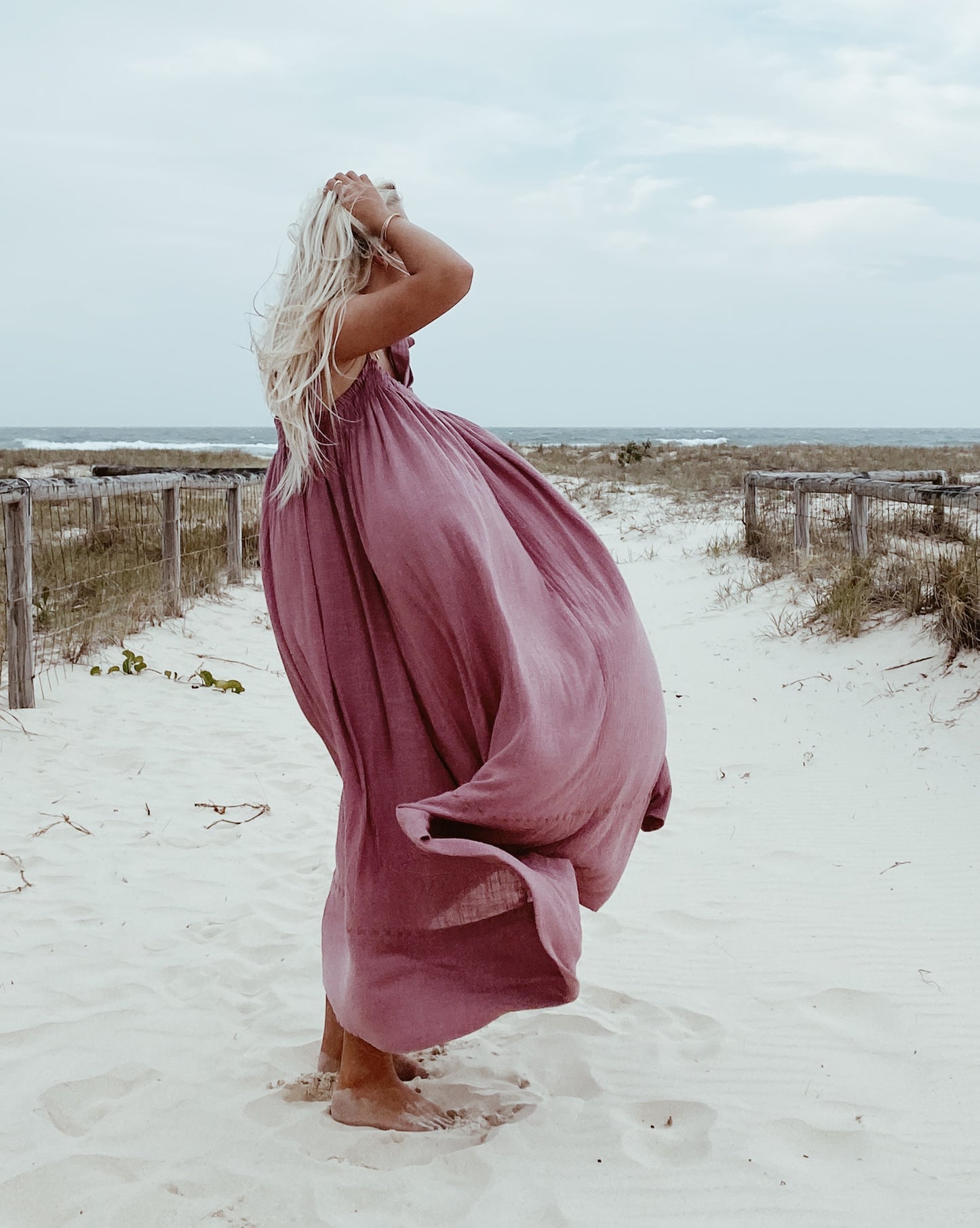 The Mallorca Sundress in Dusky Pink