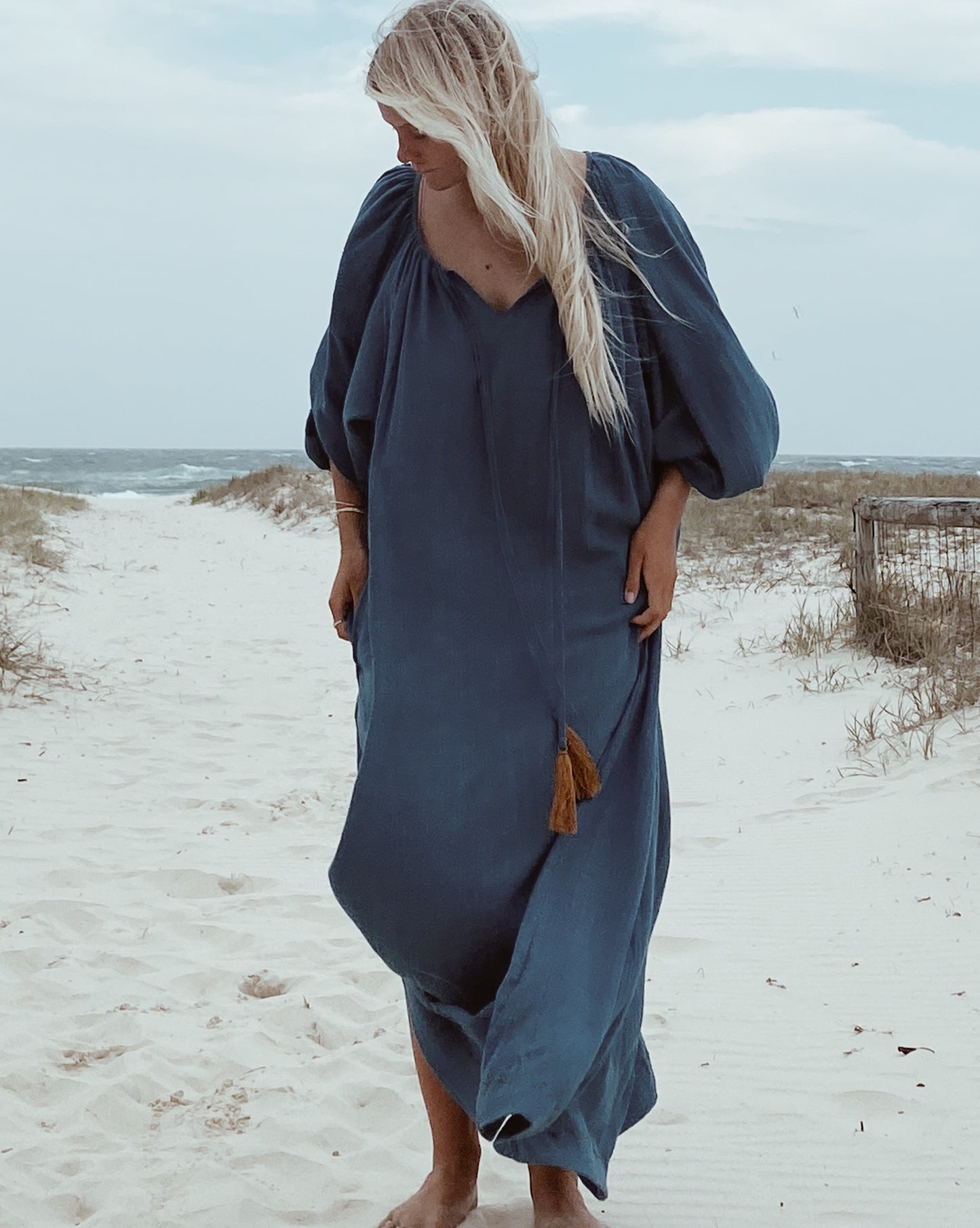 The Stromboli Kaftan in Teal Blue